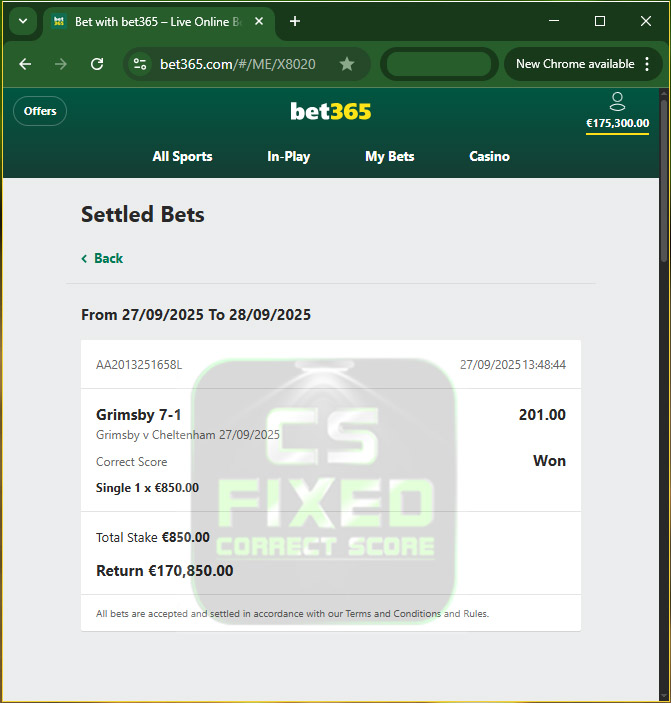 Correct Fixed Match