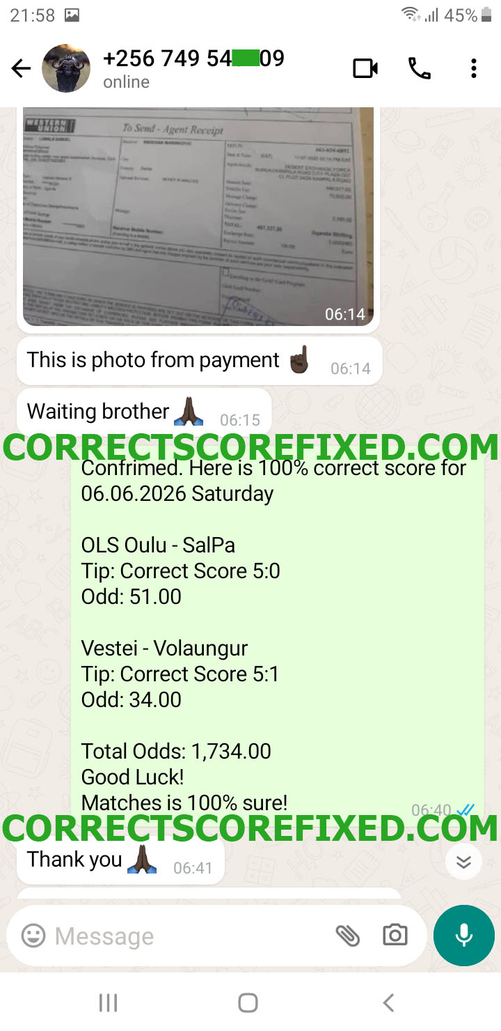 Correct Score Fixed Match