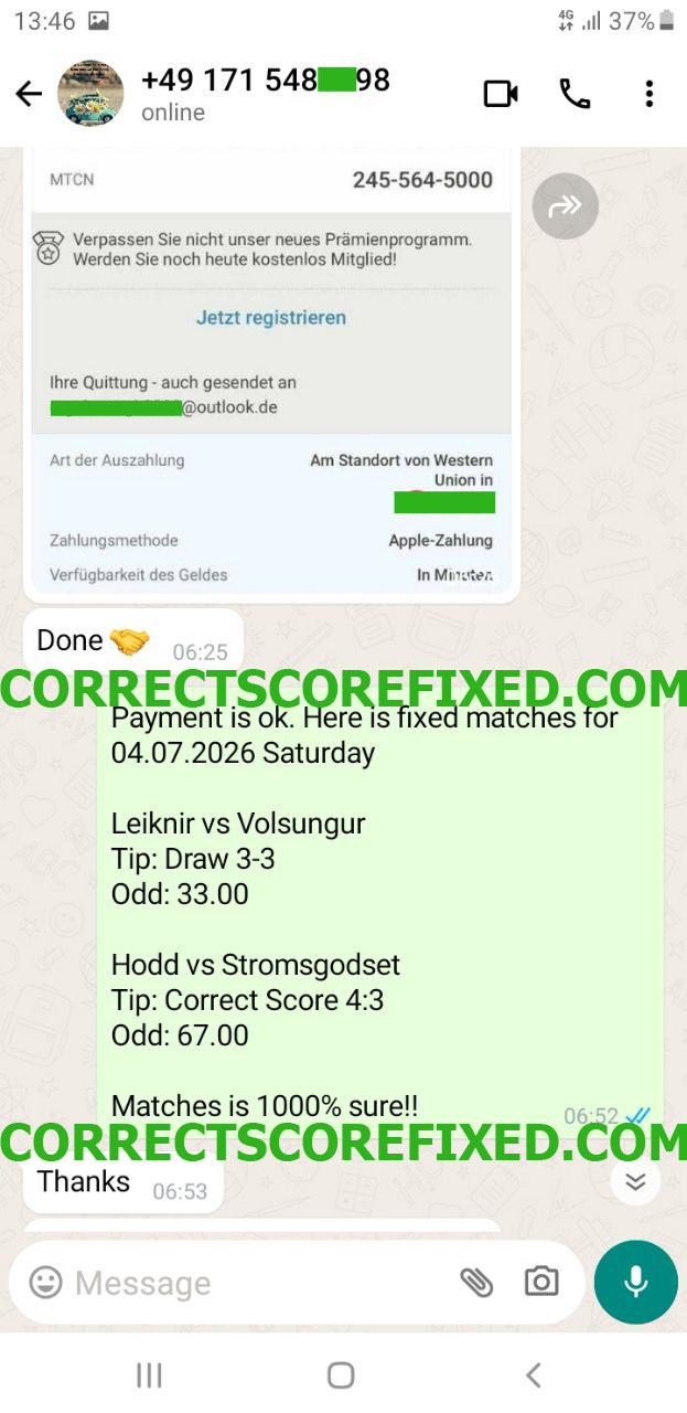 Correct Score Match