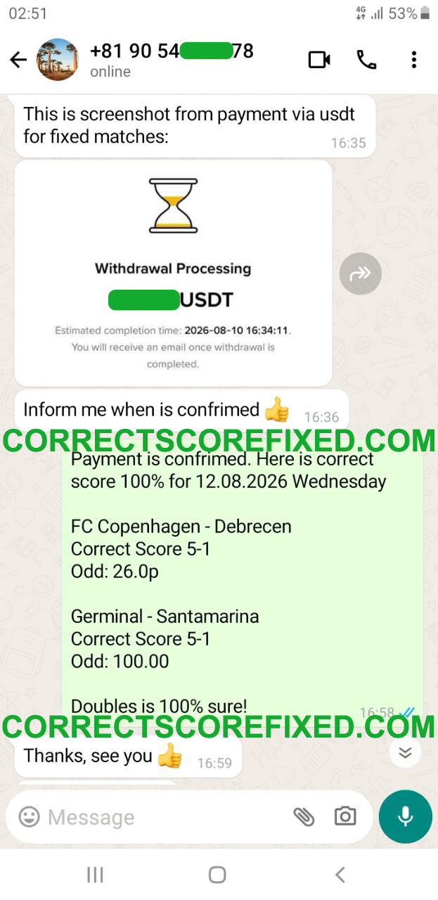 Correct Score Fixed Match