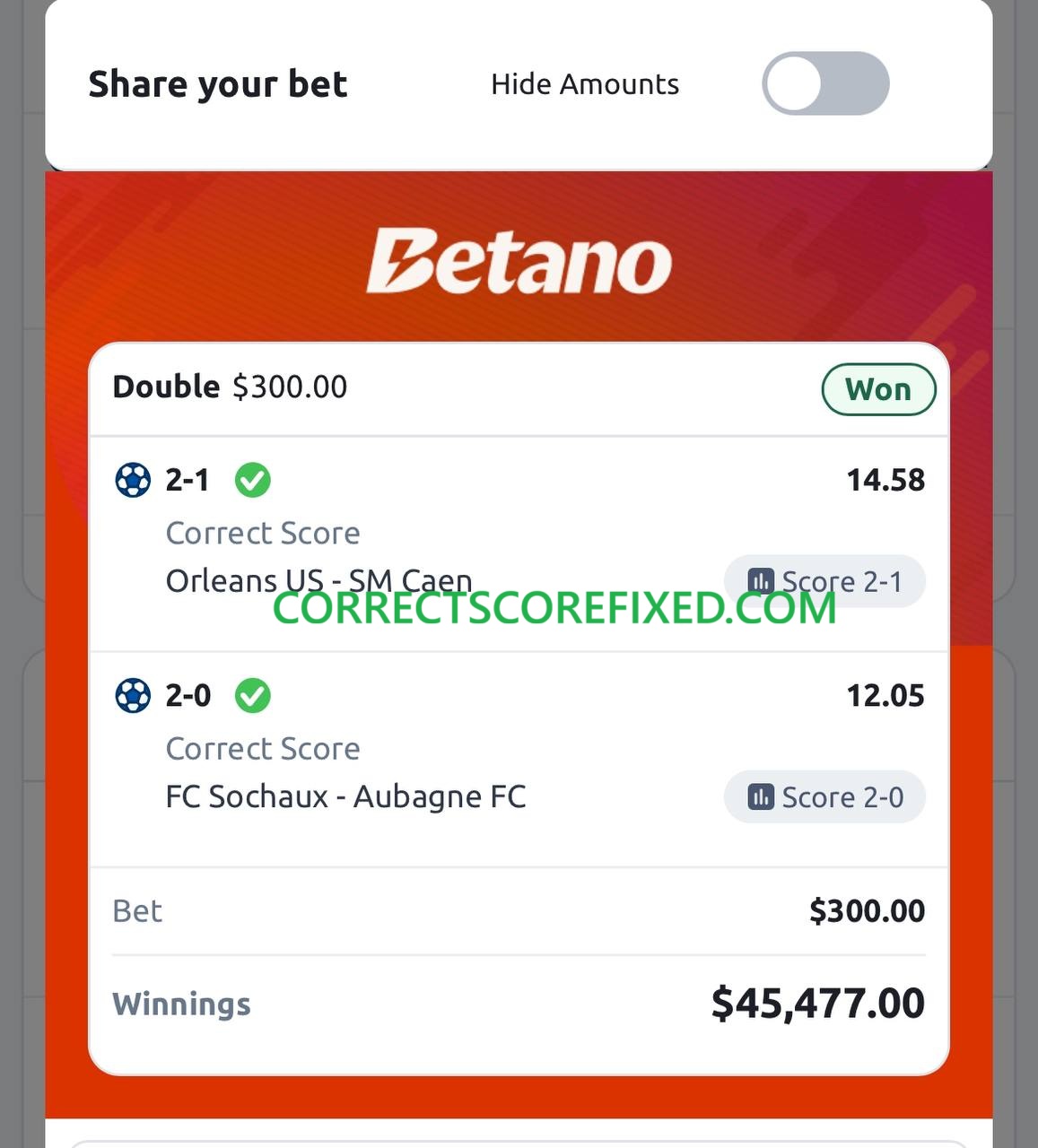 Correct Fixed Matches