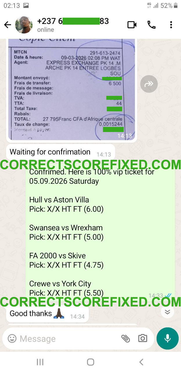 Correct Score Fixed Match