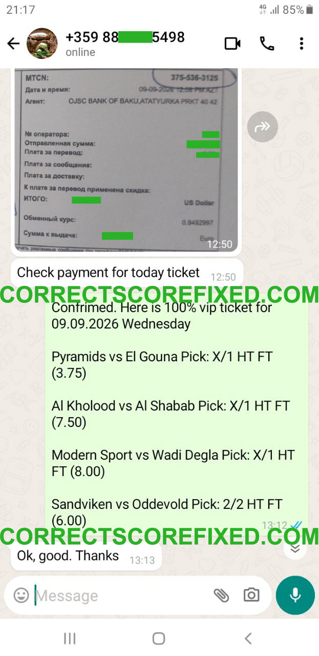 Correct Score Fixed Match