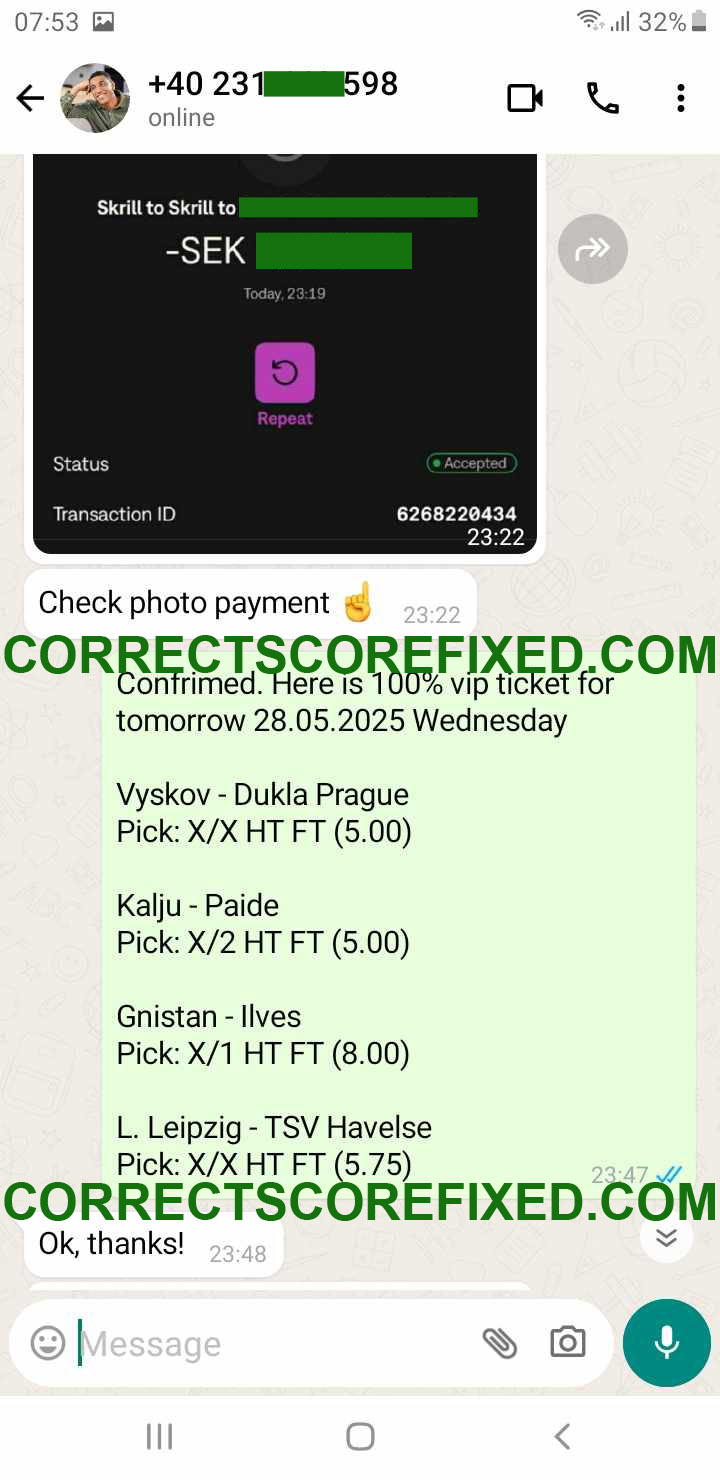 Fixed Matches 100% Sure