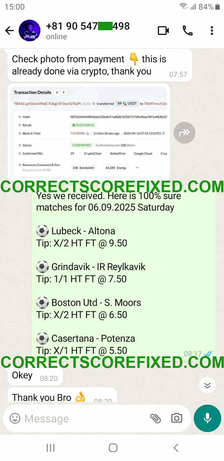 Daily Fixed Matches 100% Sure