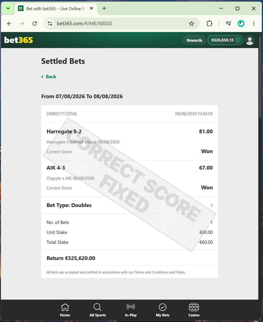 Fixed Matches 100 Sure