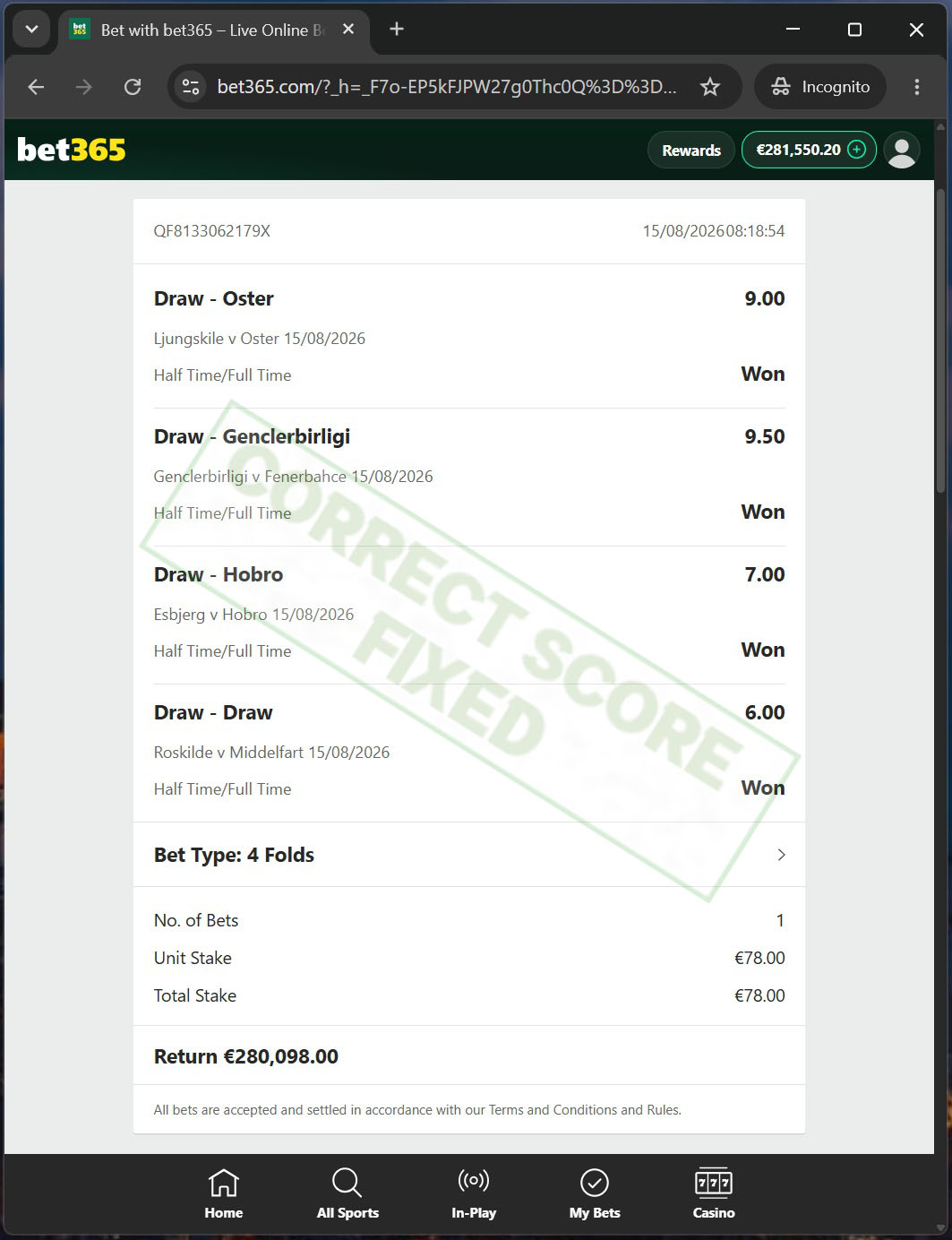 BUY FIXED MATCHES 100% SURE