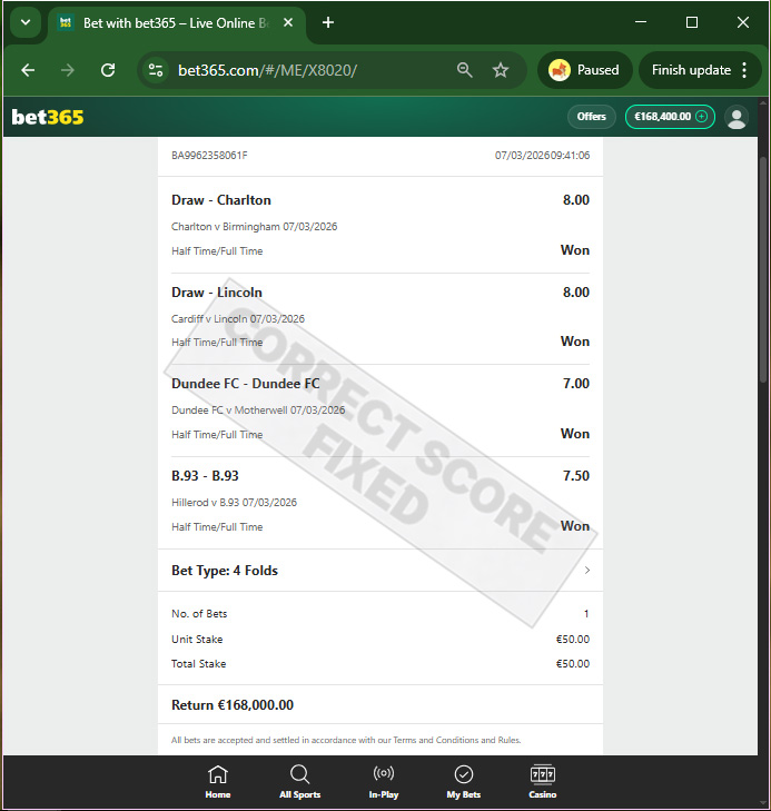 Fixed Match 100% Sure