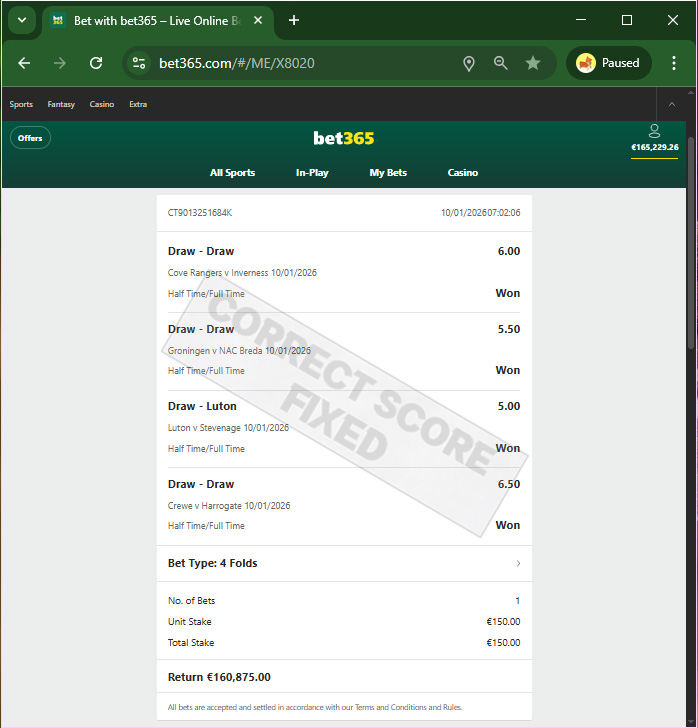 Fixed Match 100% Sure