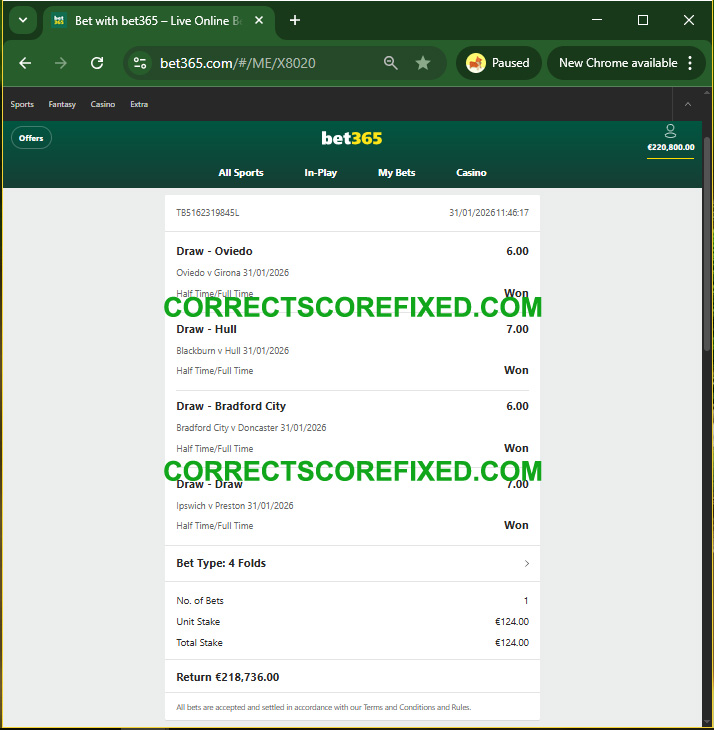 Correct Fixed Matches