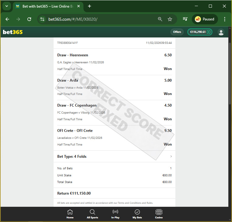 Fixed Match 100% Sure