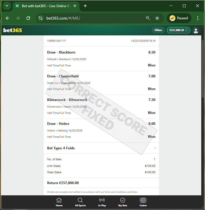 Fixed Match 100% Sure