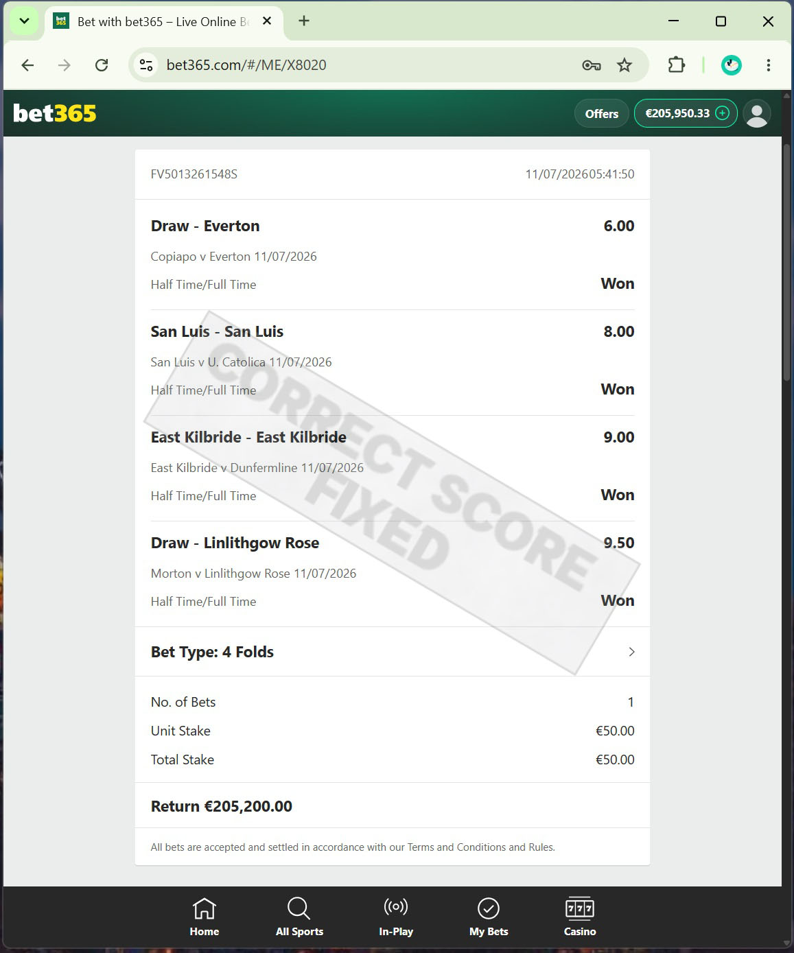Daily Fixed Matches 100% Sure