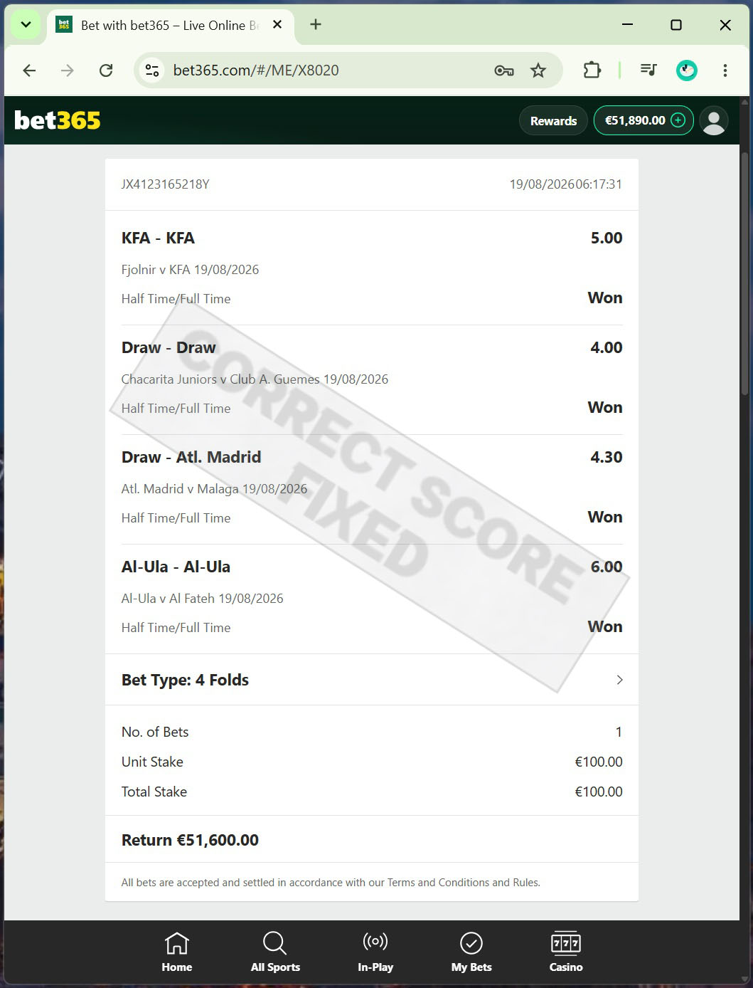 Fixed Matches 100 Sure