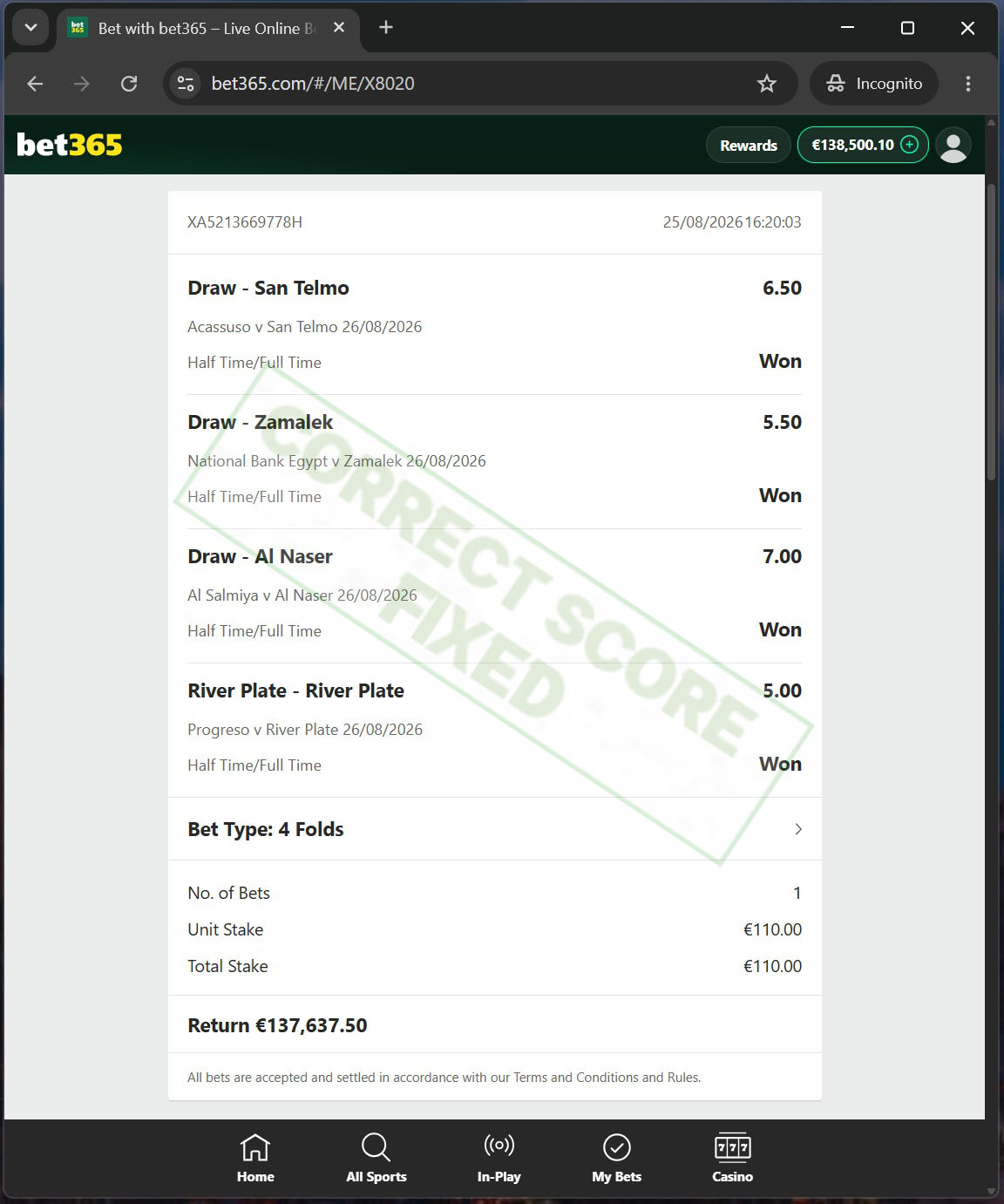 Daily Fixed Matches
