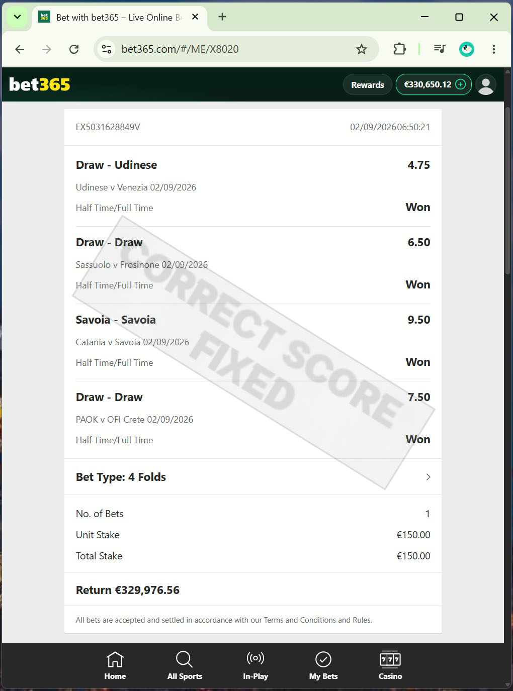 Fixed Matches