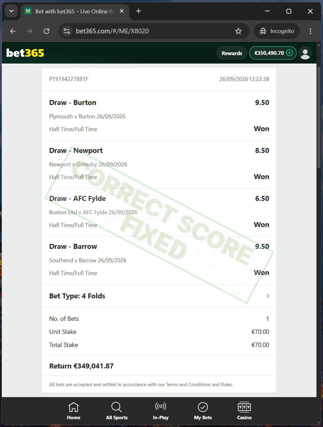Fixed Matches