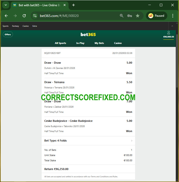 Fixed Match 100% Sure